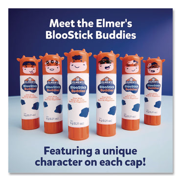 Elmer's® BlooStick Buddies Washable Removable Glue Sticks, 0.21 oz, Dries Clear, 48/Box (EPI2213735)