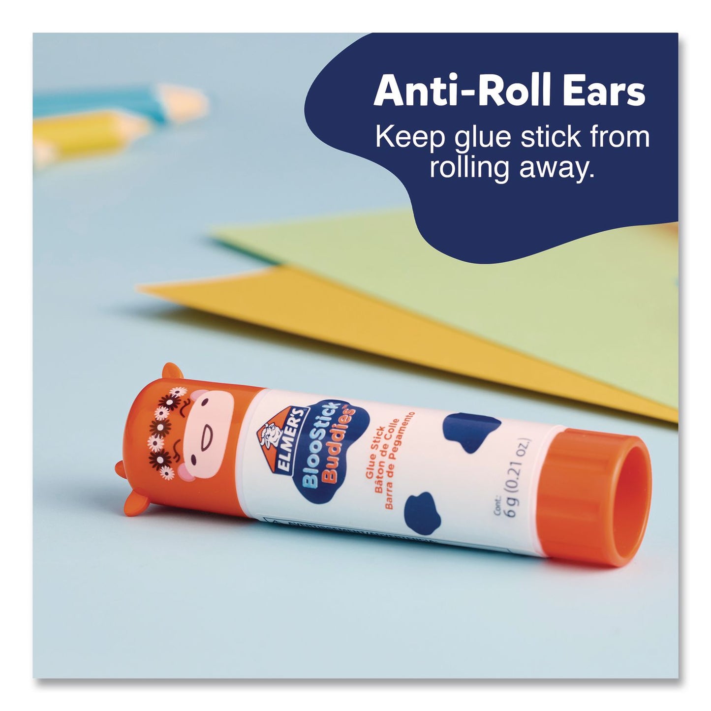 Elmer's® BlooStick Buddies Washable Removable Glue Sticks, 0.21 oz, Dries Clear, 48/Box (EPI2213735)