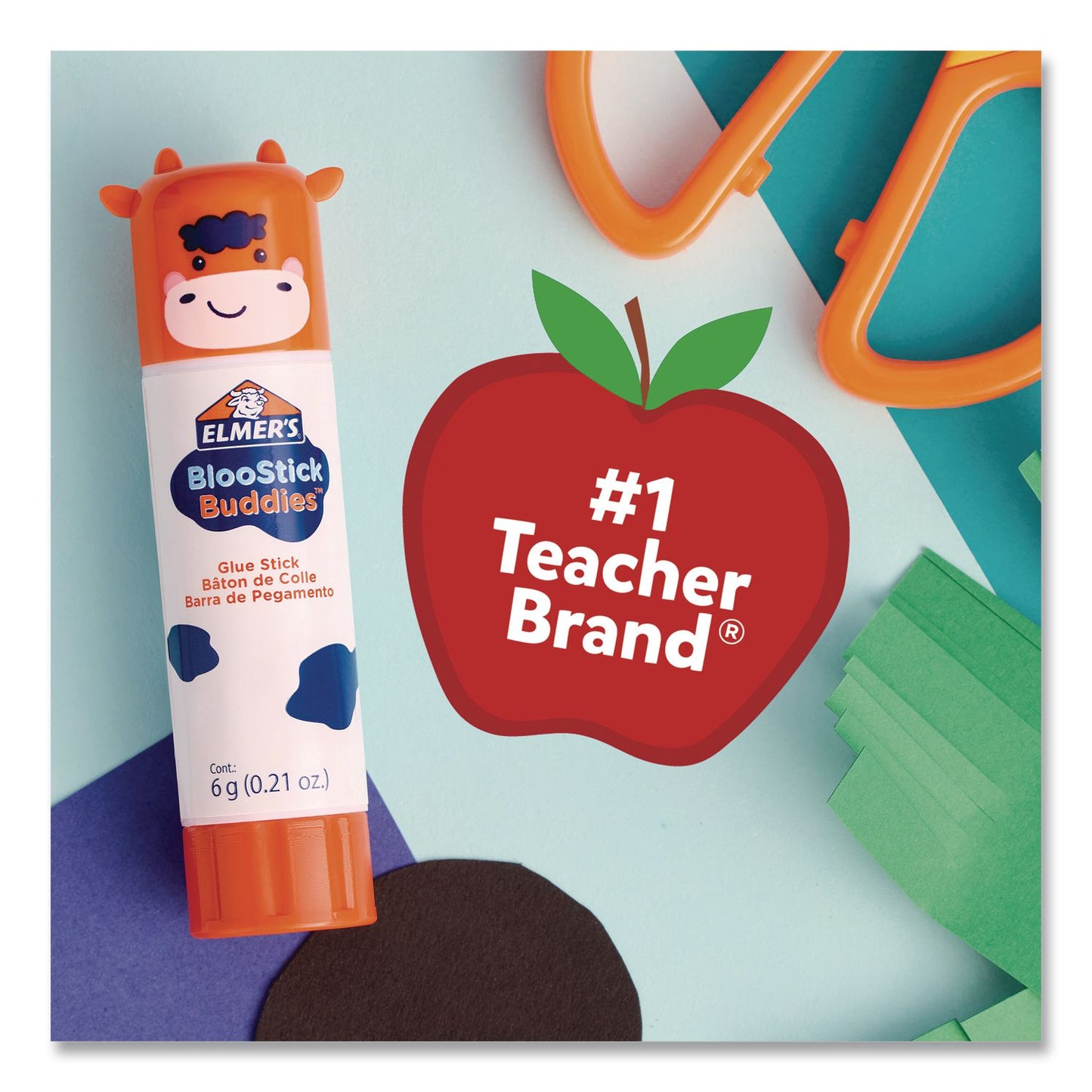 Elmer's® BlooStick Buddies Washable Removable Glue Sticks, 0.21 oz, Dries Clear, 48/Box (EPI2213735)