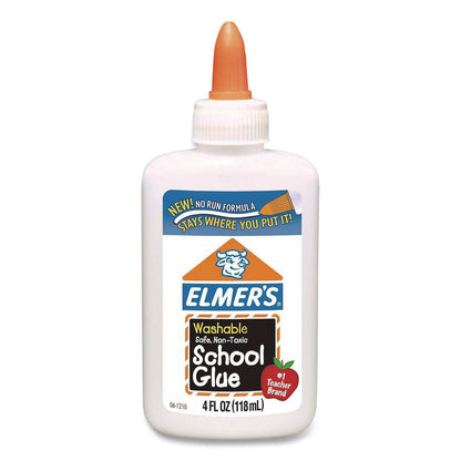 Elmer's® Washable School Glue, 4 oz Bottle, Dries Clear (EPIE304NREA)