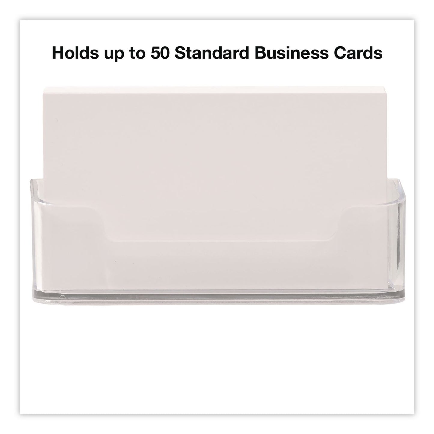 Excello Global Products® Business Card Holders, Holds 50 Cards, 3.75 x 1.5 x 1.88, Plastic, Clear, 2/Pack (EXOBCH2PK)