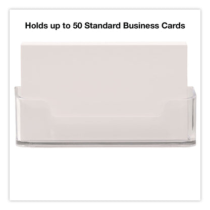 Excello Global Products® Business Card Holders, Holds 50 Cards, 3.75 x 1.5 x 1.88, Plastic, Clear, 2/Pack (EXOBCH2PK)