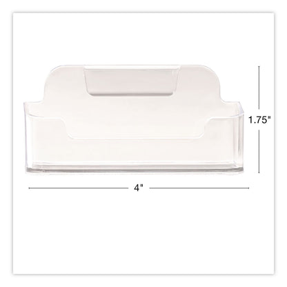 Excello Global Products® Business Card Holders, Holds 50 Cards, 3.75 x 1.5 x 1.88, Plastic, Clear, 2/Pack (EXOBCH2PK)