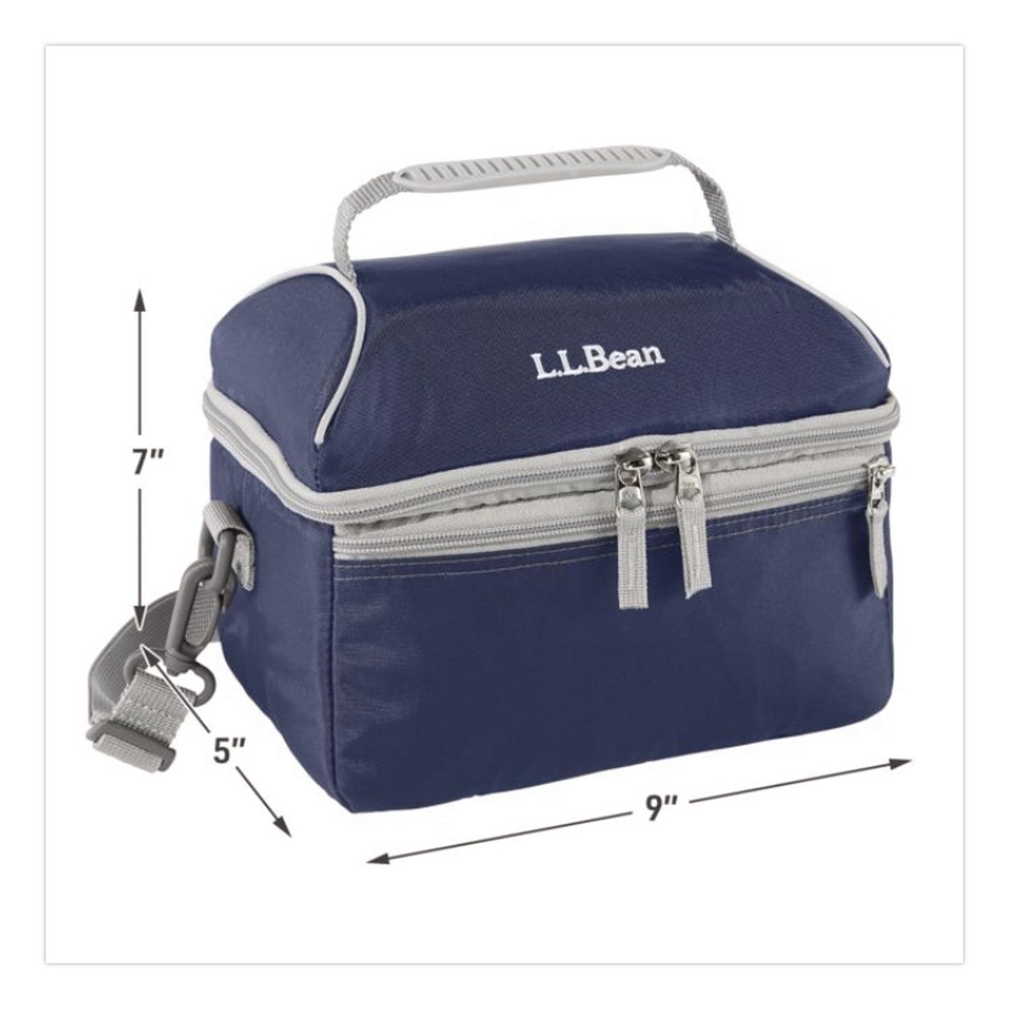 L.L.Bean® Flip-Top Insulated Lunch Box, 9 x 5 x 7, Navy (LLB0SUL721000)