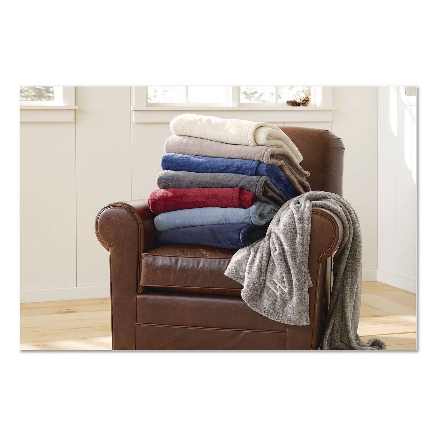 L.L.Bean® Wicked Plush Throw, 50 x 60, Cadet Blue (LLB30278124)