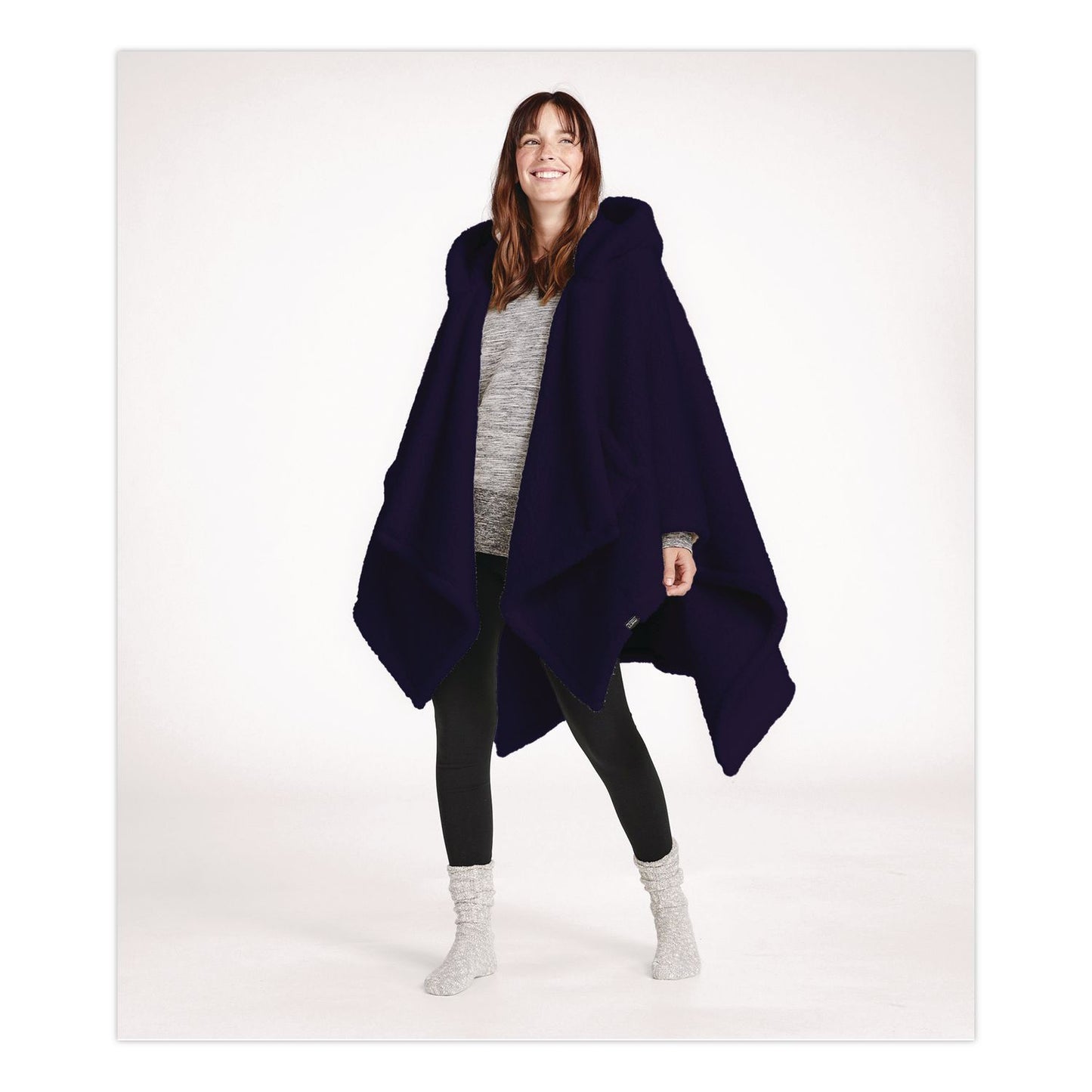 L.L.Bean® Cozy Sherpa Wearable Throw, 58 x 60, Navy (LLB51484674)