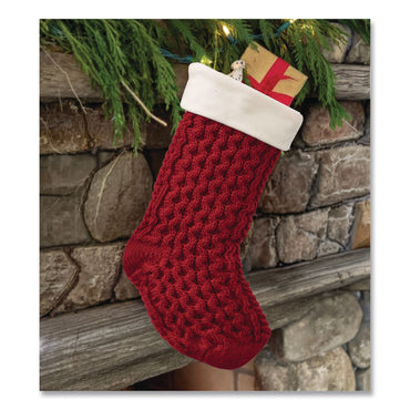 L.L.Bean® Fisherman's Knit Christmas Stocking, 7.5 x 24, Red (LLB521380446)