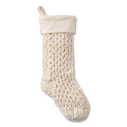 L.L.Bean® Fisherman's Knit Christmas Stocking, 7.5 x 24, Cream (LLB521380459)