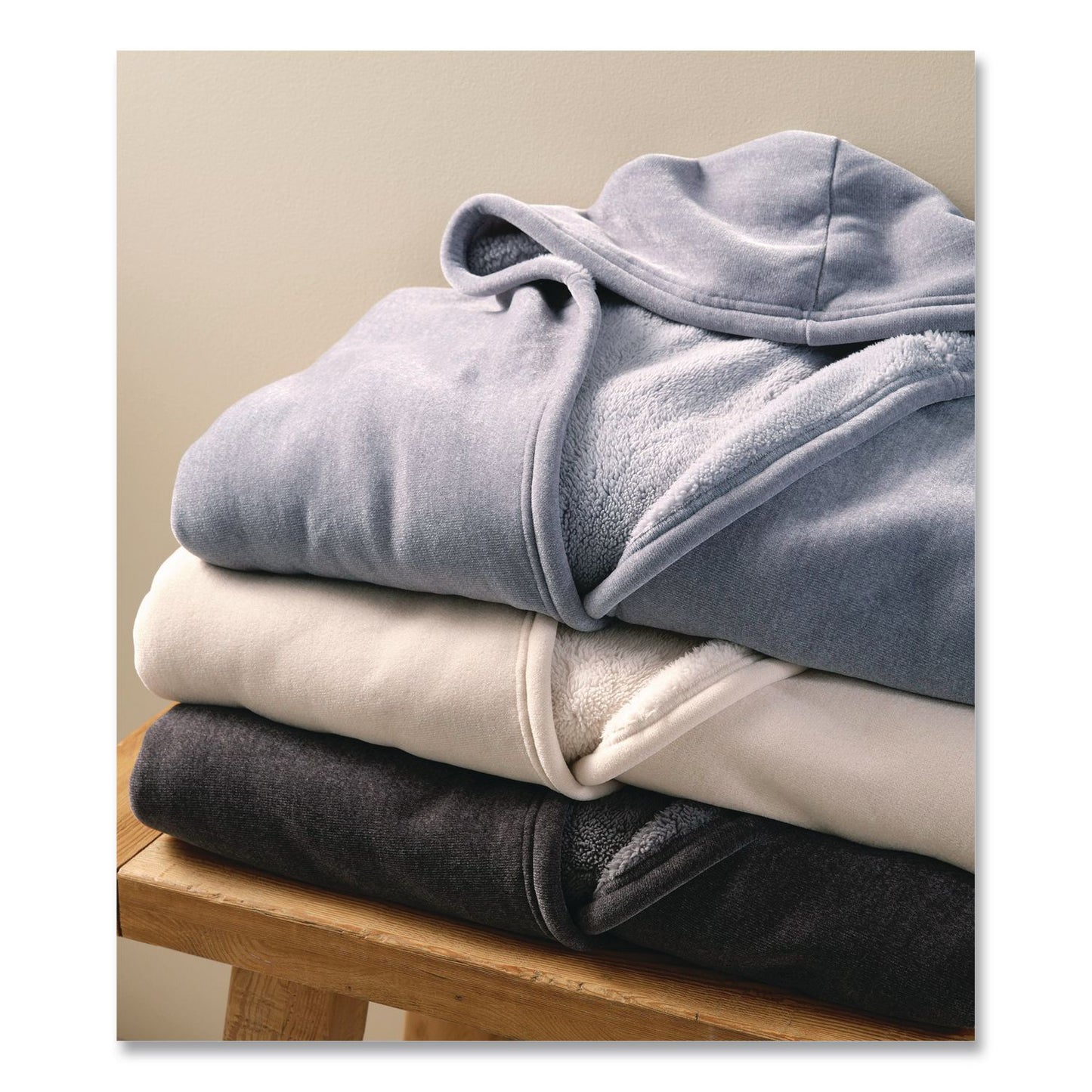 L.L.Bean® Cozy Chenille Wearable Throw, 58 x 60, Cream (LLB523884459)