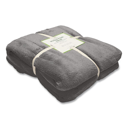 L.L.Bean® Wicked Plush Throw, 50 x 60, Charcoal Gray Heather (LLB3027816986)