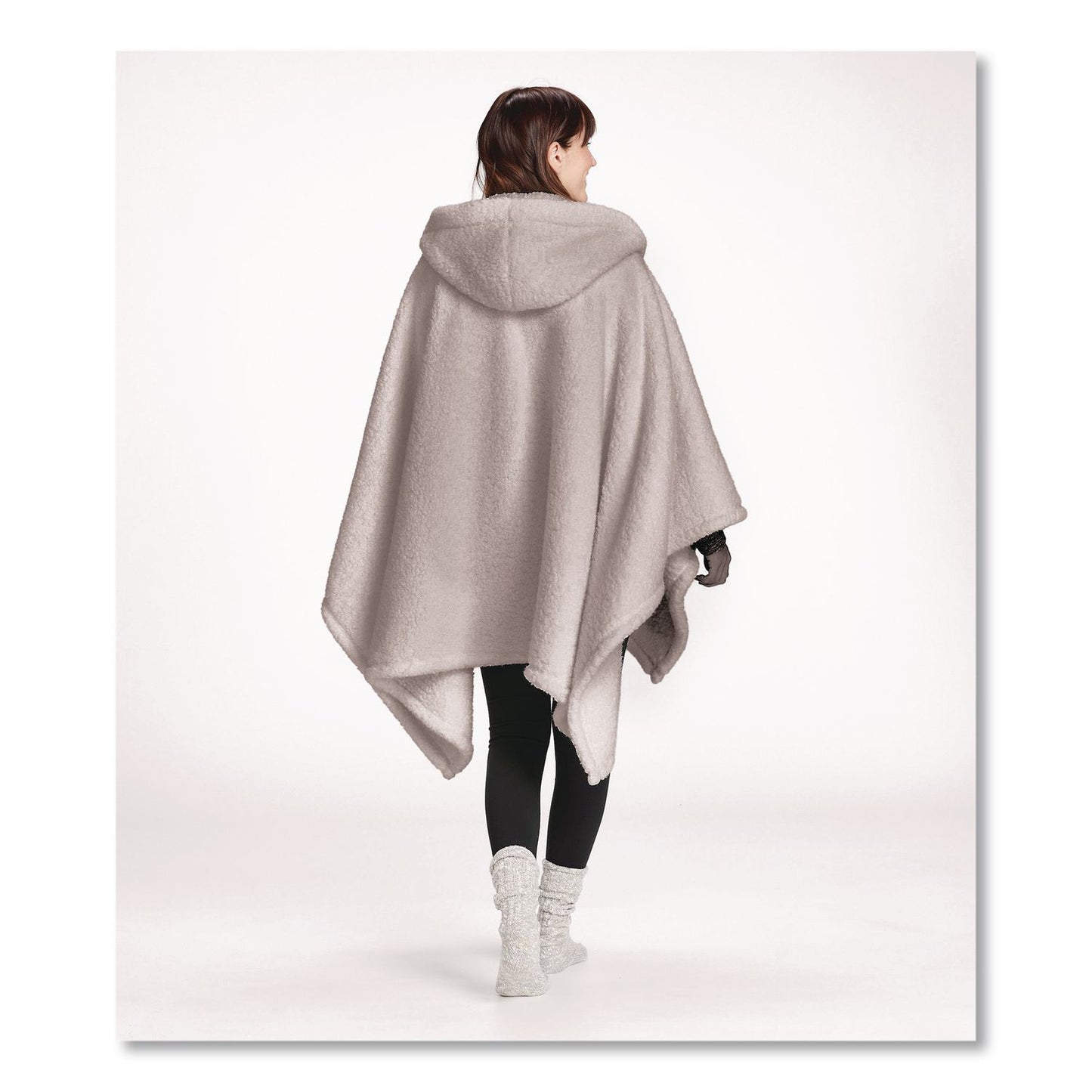 L.L.Bean® Cozy Sherpa Wearable Throw, 58 x 60, Gray (LLB5148468281)