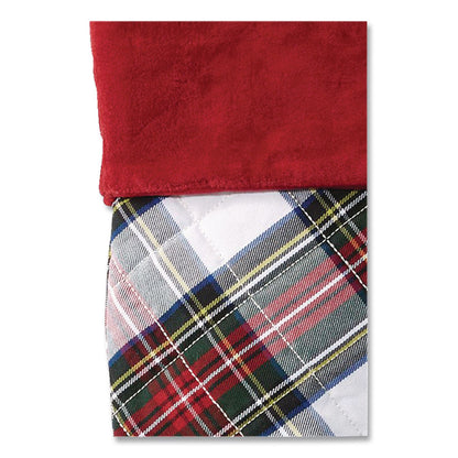 L.L.Bean® Tartan Velvet Stocking, 8.5 x 22, Cream Plaid (LLB5213811572)