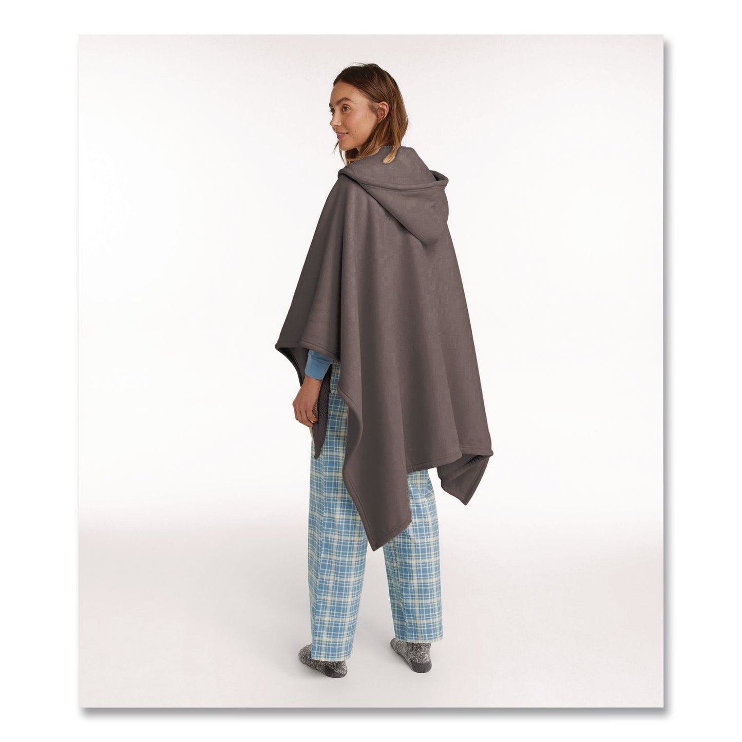 L.L.Bean® Cozy Chenille Wearable Throw, 58 x 60, Gray (LLB5238848281)