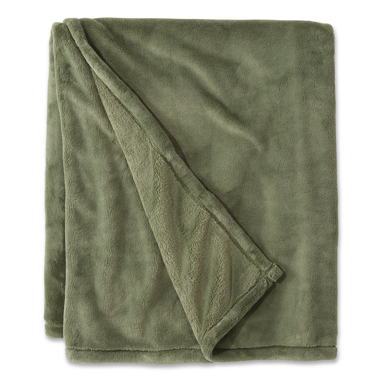 L.L.Bean® Wicked Plush Throw, 50 x 60, Deep Olive (LLB30278136685)