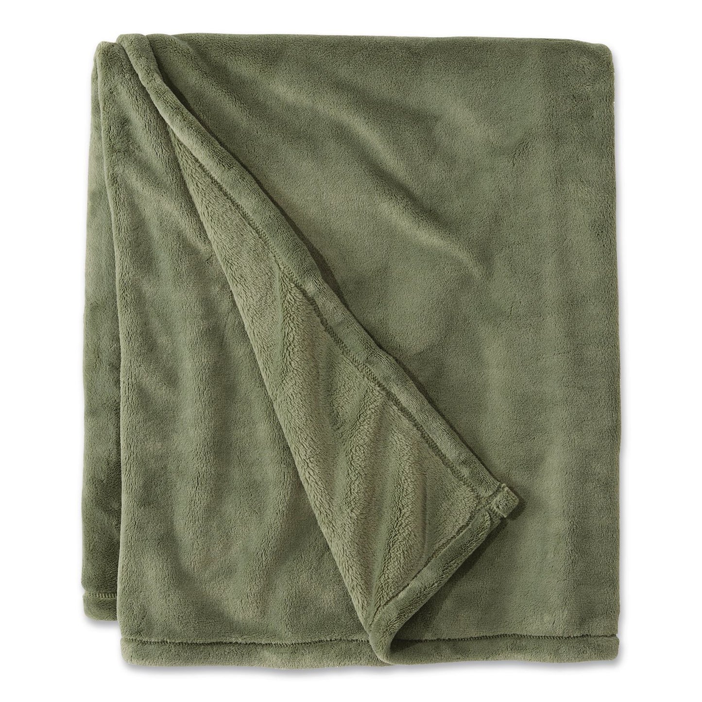 L.L.Bean® Wicked Plush Throw, 60 x 80, Deep Olive (LLB30278236685)