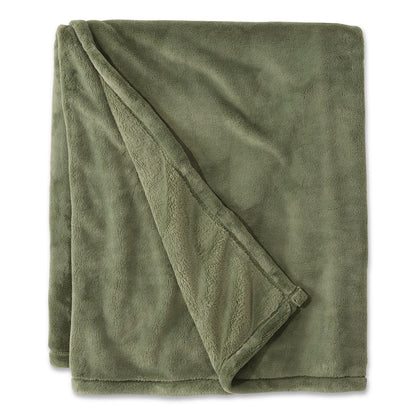 L.L.Bean® Wicked Plush Throw, 60 x 80, Deep Olive (LLB30278236685)