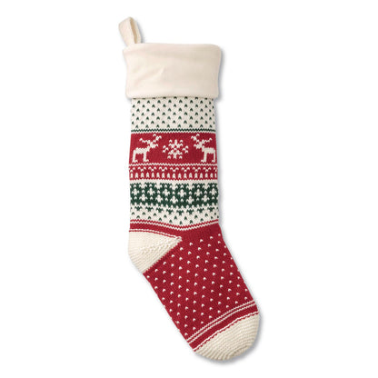 L.L.Bean® Fair Isle Christmas Stocking, 7.5 x 24, Red Fair Isle Print (LLB52138249745)
