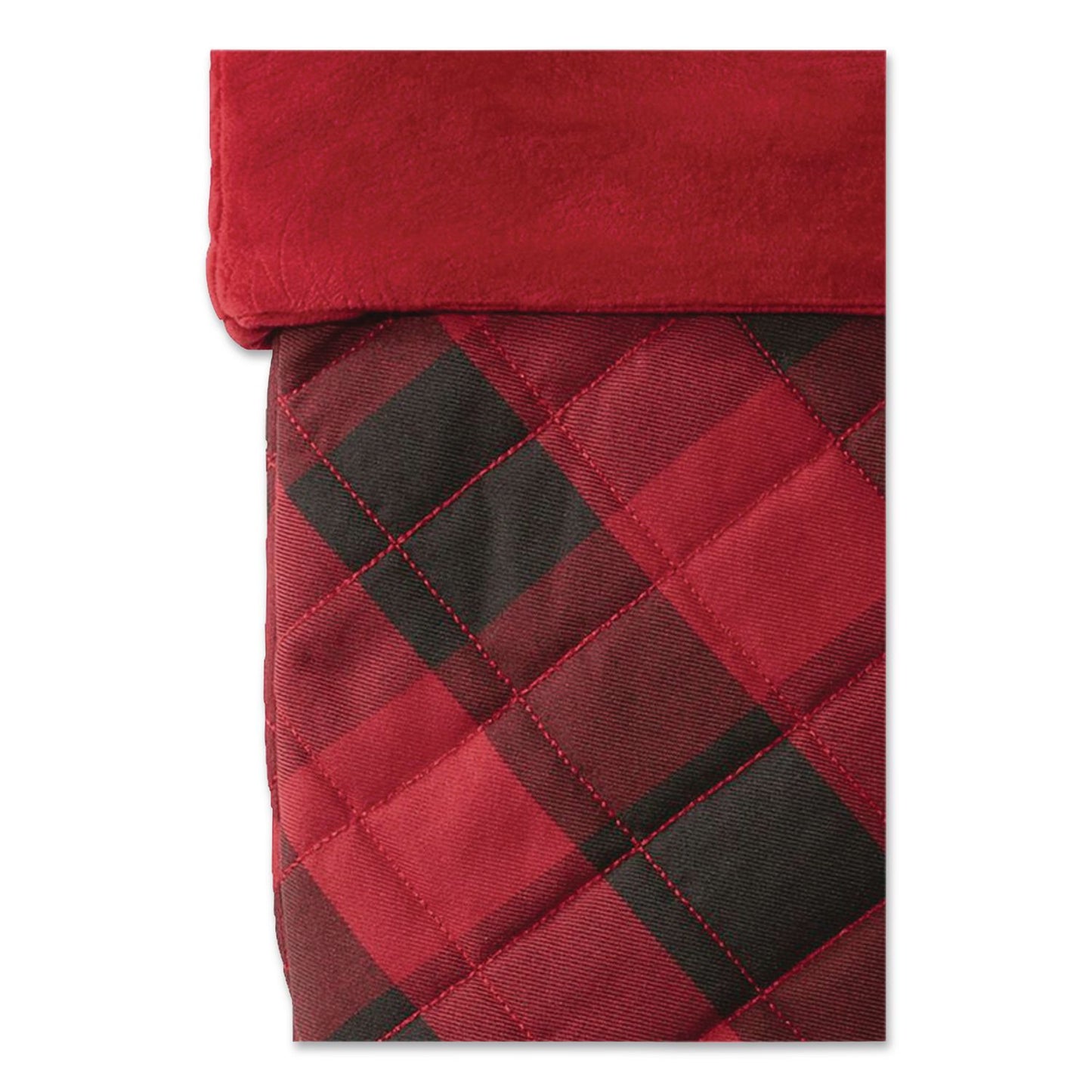 L.L.Bean® Tartan Velvet Stocking, 8.5 x 22, Red/Black Buffalo Check (LLB52138144213)