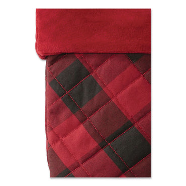 L.L.Bean® Tartan Velvet Stocking, 8.5 x 22, Red/Black Buffalo Check (LLB52138144213)
