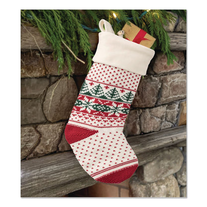 L.L.Bean® Fair Isle Christmas Stocking, 7.5 x 24, Cream Fair Isle Print (LLB52138238730)