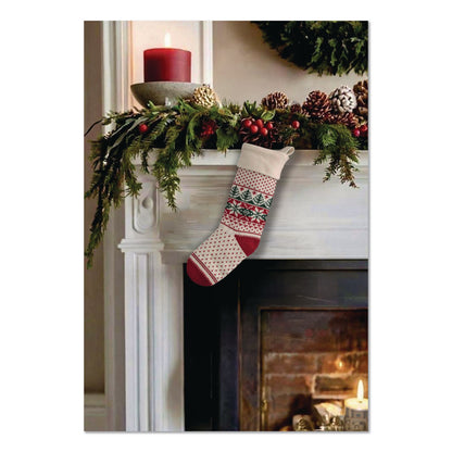 L.L.Bean® Fair Isle Christmas Stocking, 7.5 x 24, Cream Fair Isle Print (LLB52138238730)