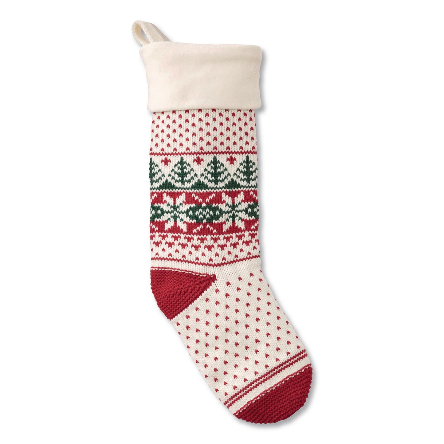 L.L.Bean® Fair Isle Christmas Stocking, 7.5 x 24, Cream Fair Isle Print (LLB52138238730)