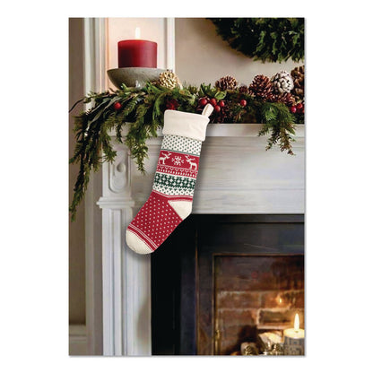 L.L.Bean® Fair Isle Christmas Stocking, 7.5 x 24, Red Fair Isle Print (LLB52138249745)