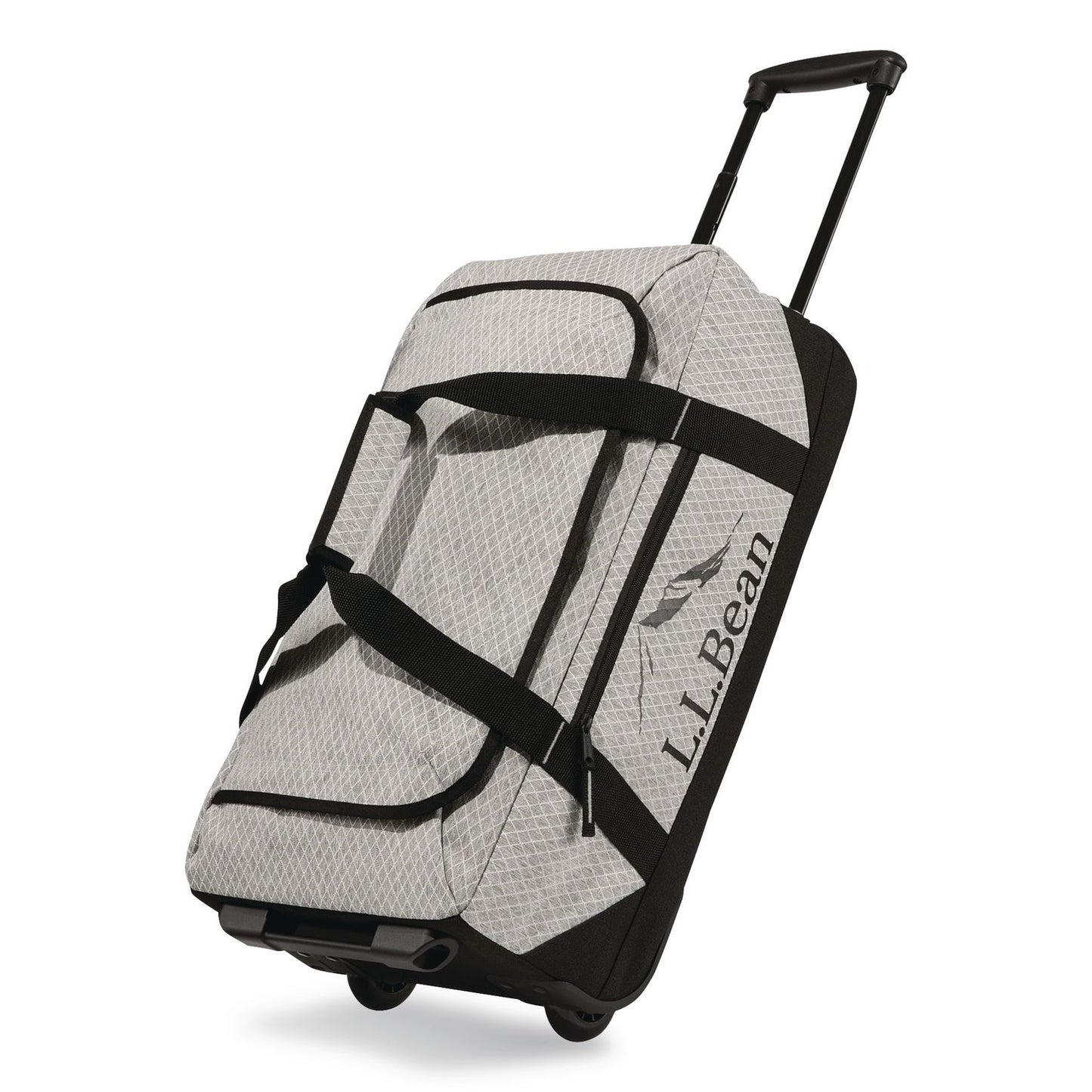 L.L.Bean® Adventure 22" Polyester Telescoping Carry-On Travel Duffel with Wheels, 22 x 12 x 9, Heather Gray Diamond (LLB52071155324)