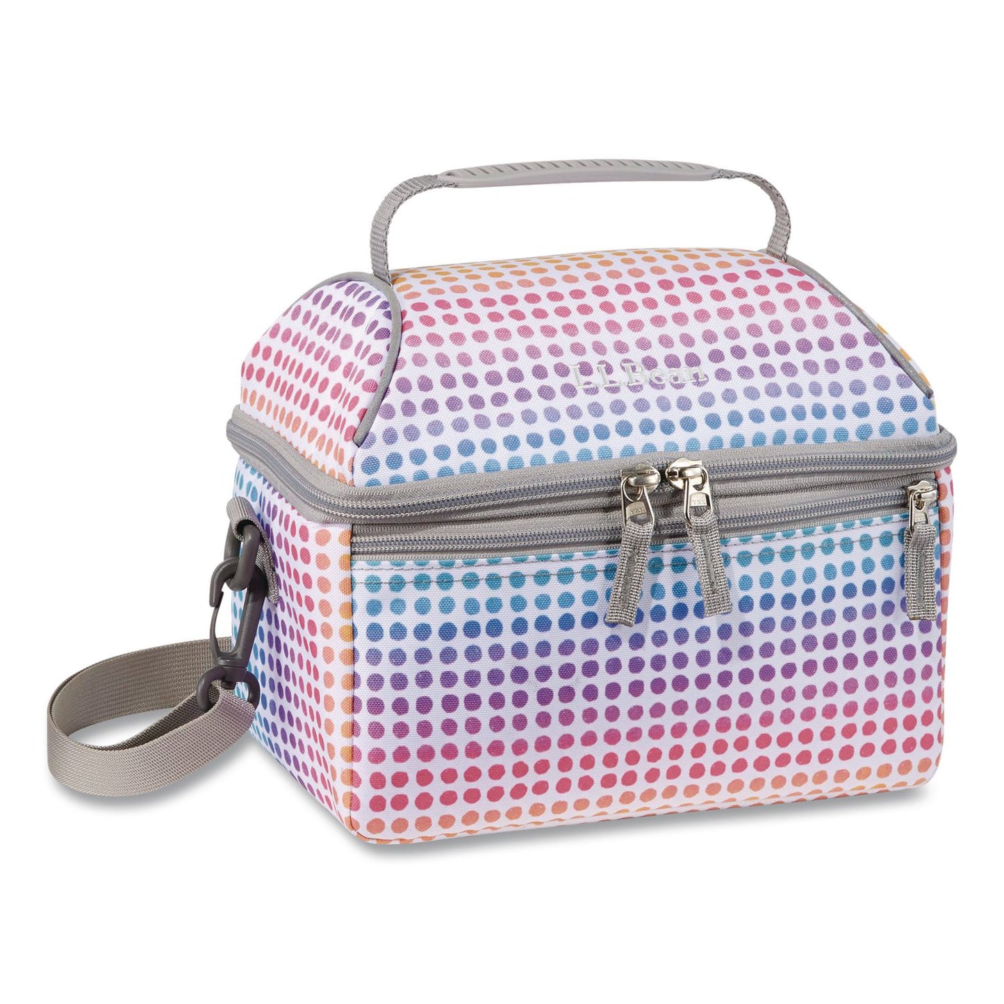 L.L.Bean® Flip-Top Insulated Lunch Box, 9 x 5 x 7, Rainbow Dots (LLB50287250795)