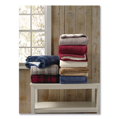 L.L.Bean® Wicked Plush Sherpa Throw, 50 x 60, Camel Brown (LLB51300840224)