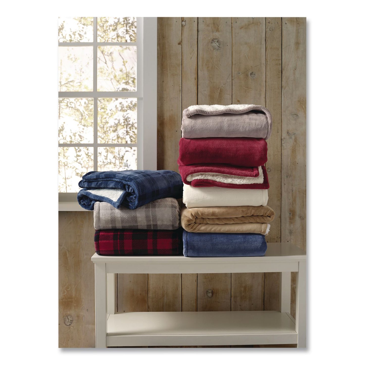 L.L.Bean® Wicked Plush Sherpa Throw, 50 x 60, Harbor Gray Plaid (LLB50771735333)