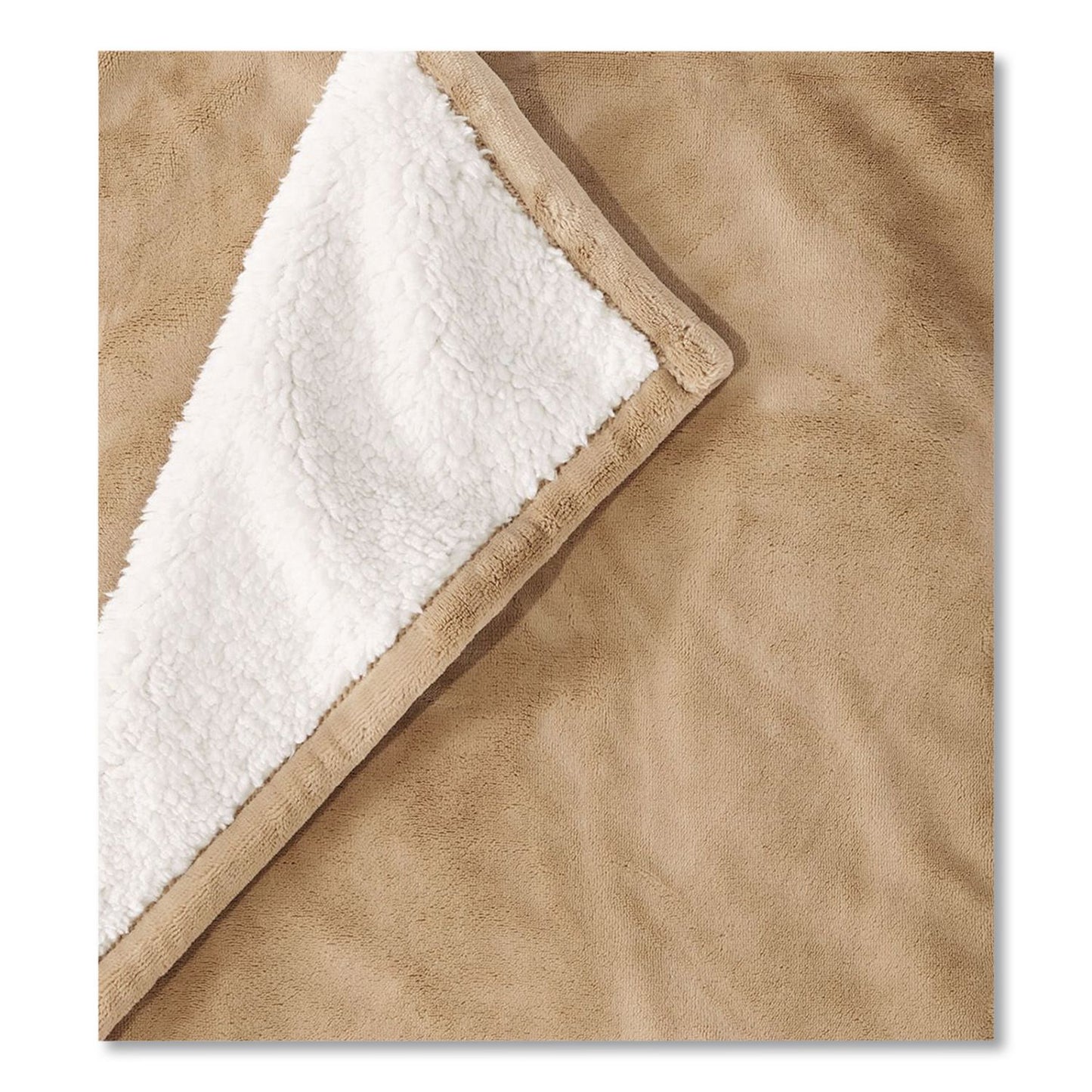 L.L.Bean® Wicked Plush Sherpa Throw, 50 x 60, Camel Brown (LLB51300840224)