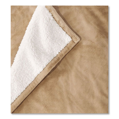 L.L.Bean® Wicked Plush Sherpa Throw, 50 x 60, Camel Brown (LLB51300840224)