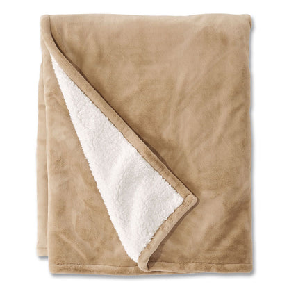 L.L.Bean® Wicked Plush Sherpa Throw, 50 x 60, Camel Brown (LLB51300840224)