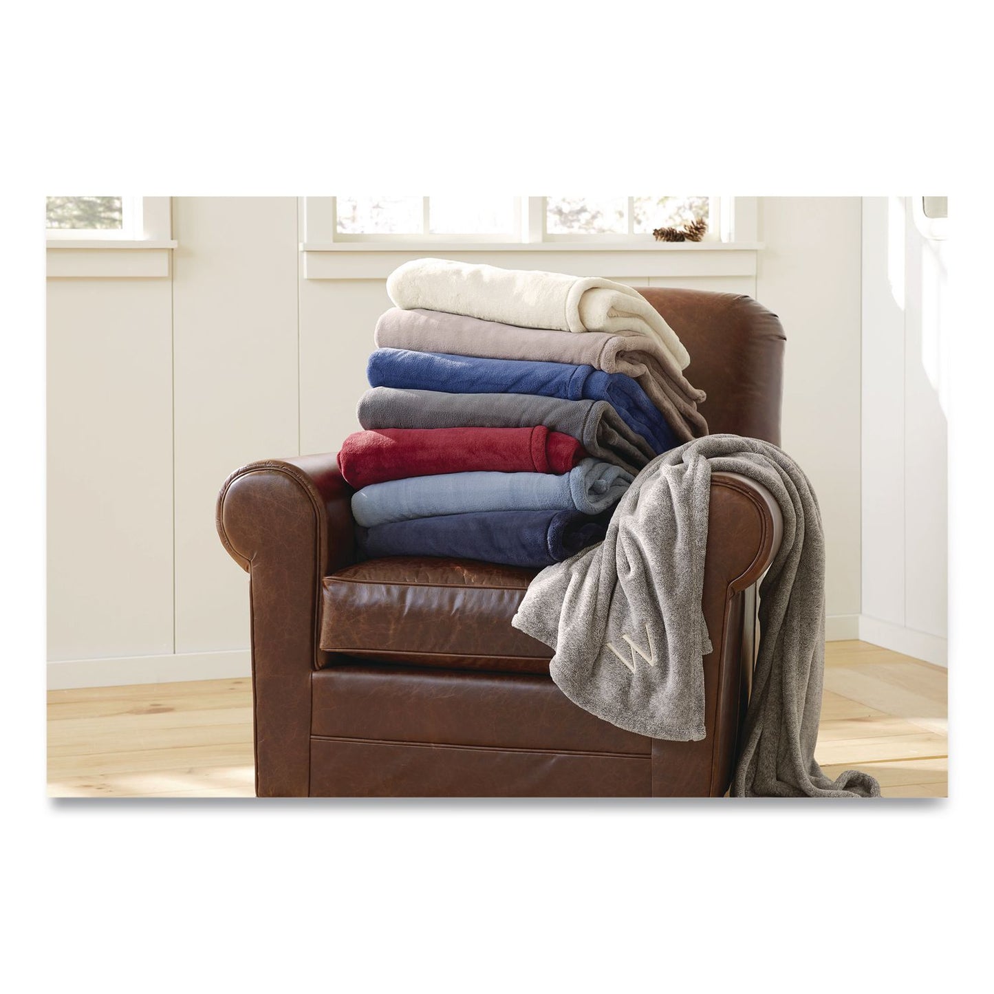 L.L.Bean® Wicket Plush Throw, 50 x 60, Mountain Red (LLB302781440)