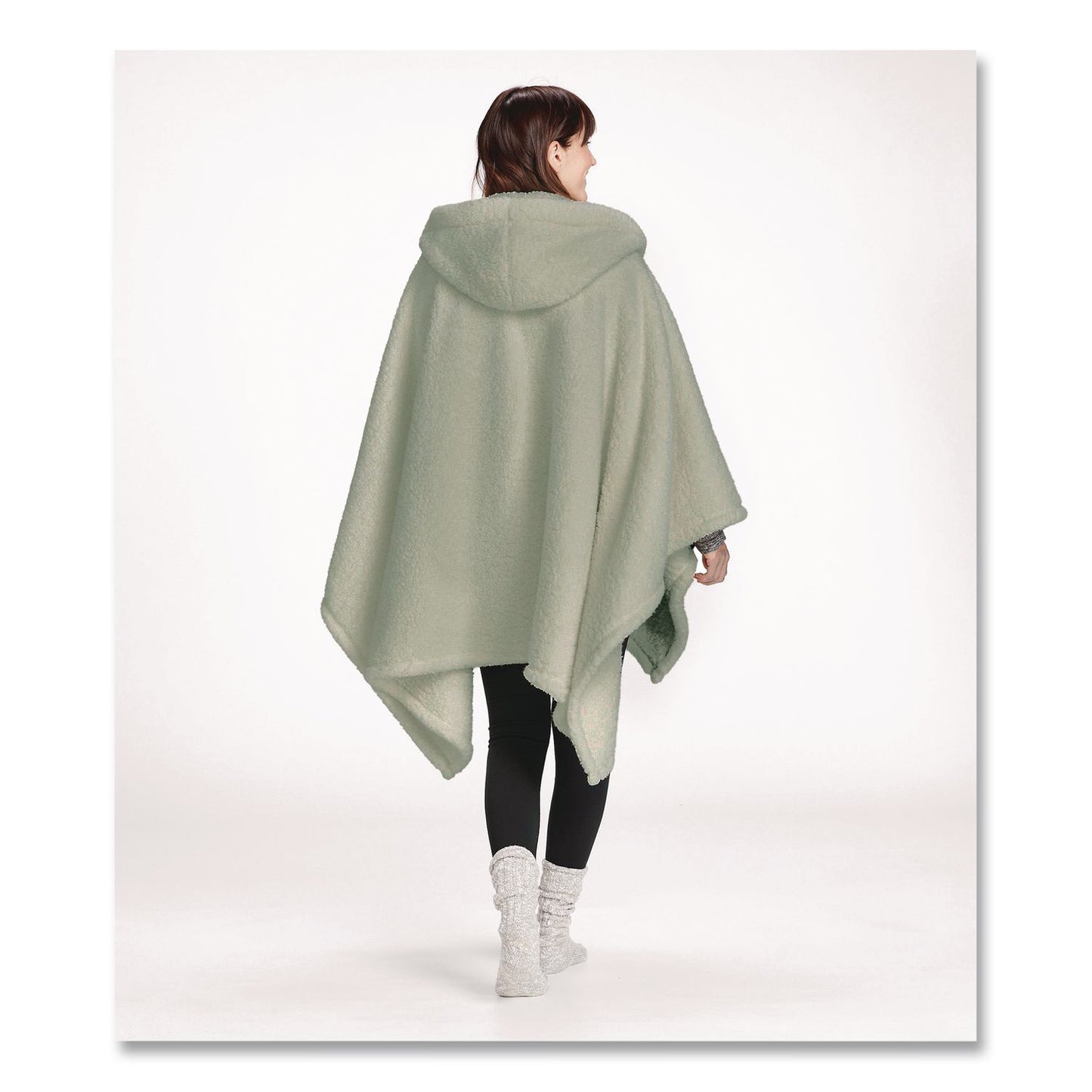 L.L.Bean® Cozy Sherpa Wearable Throw, 58 x 60, Silver Sage (LLB51484649461)