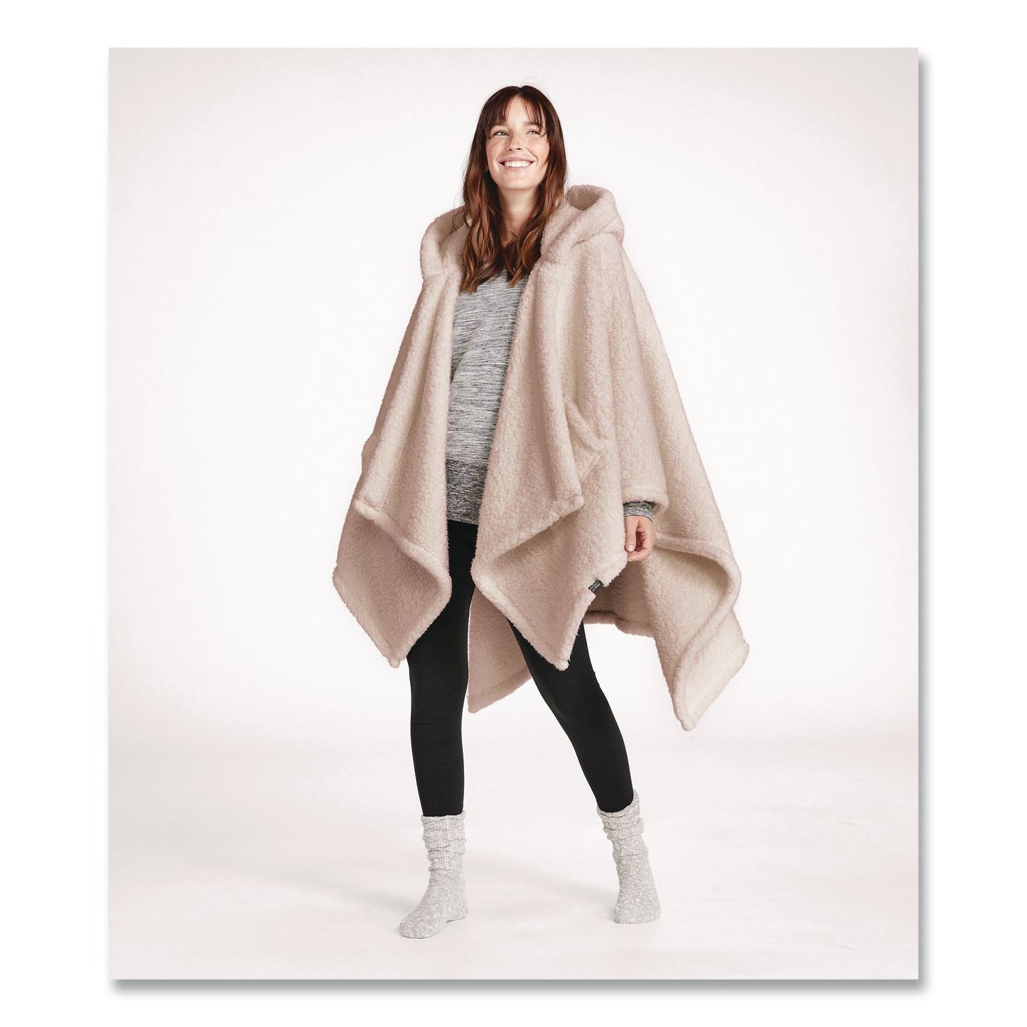 L.L.Bean® Cozy Sherpa Wearable Throw, 58 x 60, Heritage Tan (LLB51484652888)