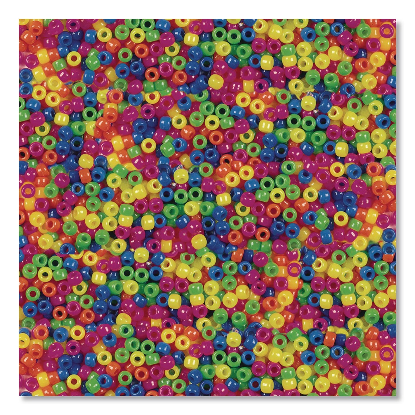 Creativity Street® Pony Beads, Plastic, 0.24" x 0.35", Assorted Neon Colors, 1,000/Pack (PAC2323379)