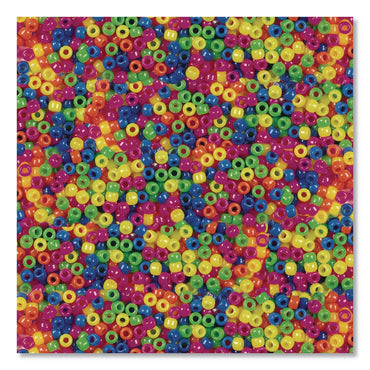 Creativity Street® Pony Beads, Plastic, 0.24" x 0.35", Assorted Neon Colors, 1,000/Pack (PAC2323379)