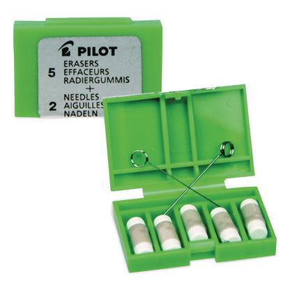 Pilot® Dr. Grip Mechanical Pencil Eraser Refill for Pencil Marks, White, 5/Pack (PIL70001)
