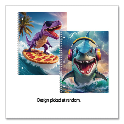 Eccolo One-Subject Notebook, Wide/Legal Rule, Dino or Shark, Randomly Assorted, (80) 11 x 8.5 Sheets (WLBST845D)