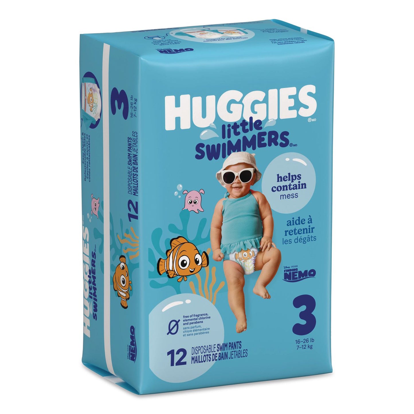 Huggies® Little Swimmers, Size 3, 16 lbs to 26 lbs, 12/Pack, 8 Packs/Carton (KCM18339)