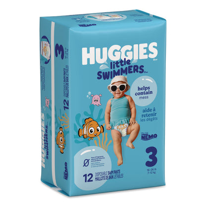 Huggies® Little Swimmers, Size 3, 16 lbs to 26 lbs, 12/Pack, 8 Packs/Carton (KCM18339)