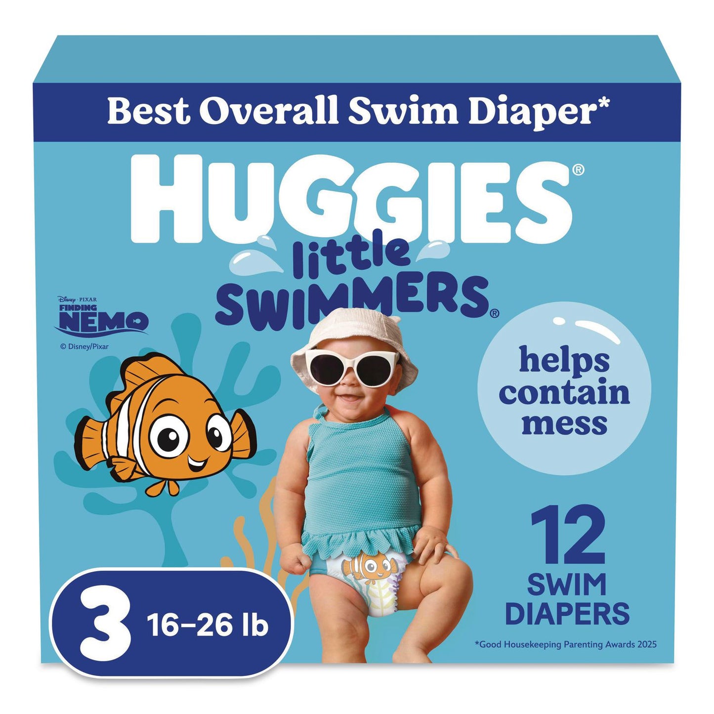 Huggies® Little Swimmers, Size 3, 16 lbs to 26 lbs, 12/Pack, 8 Packs/Carton (KCM18339)