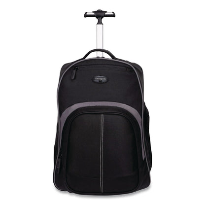 Targus® Compact Rolling Backpack, Fits PC Laptops Up to 16" and MacBook Pros Up to 17", 13.8" x 9" x 19", Black (TRGTSB750US)