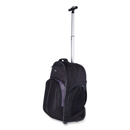 Targus® Compact Rolling Backpack, Fits PC Laptops Up to 16" and MacBook Pros Up to 17", 13.8" x 9" x 19", Black (TRGTSB750US)
