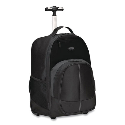 Targus® Compact Rolling Backpack, Fits PC Laptops Up to 16" and MacBook Pros Up to 17", 13.8" x 9" x 19", Black (TRGTSB750US)