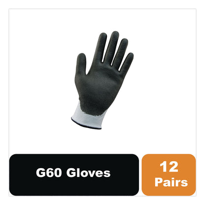 KleenGuard™ G60 ANSI Level 2 Cut-Resistant Gloves, EN388: 4343, 8.86" Long, Medium (Size 8), White/Black, 12 Pairs/Carton (KCC38690)