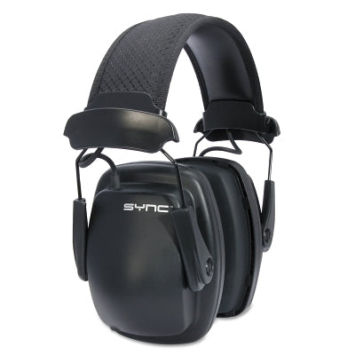 Honeywell Sync Stereo Earmuff, 25 dB NRR, Black, Over the Head (154-1030110)