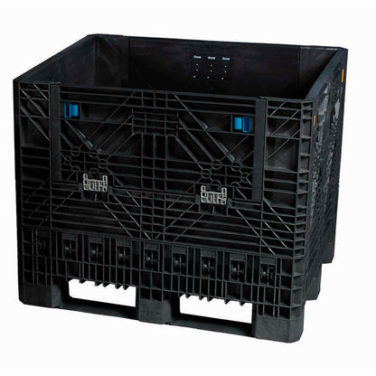 Global Industrial Folding Bulk Shipping Container, 32"Lx30"Wx34"H, 1800 Lb. Capacity, Black (WB155208)